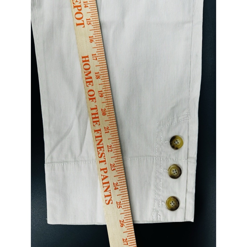 Charter Club Womens Pant Shop Sz 14 Classic Pants Beige Pinstripe Capri JJ22 - Picture 7 of 9
